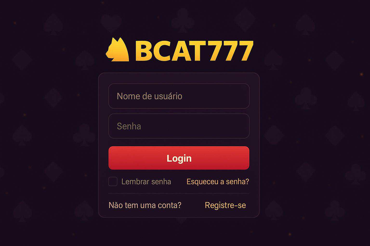 Não Perca tempo, o rRgistro na site BCAT777